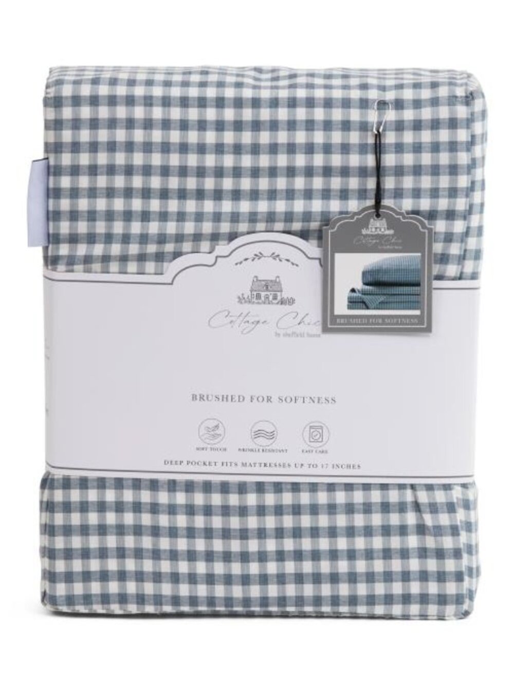LAUNDRY Blue Gingham Sheet Set